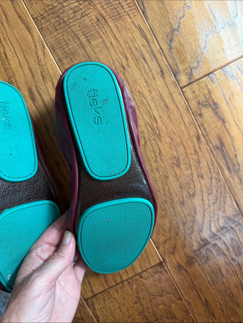 Tieks Burgundy Leather Ballet Flat - Picture 5 of 6